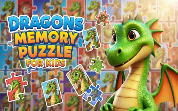 Dragons Memory Puzzle Game for Kids - Online Matching Challenge Puzzle Game